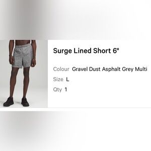 Lululemon Surge Lined Short 6"